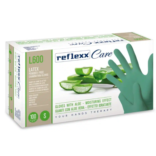 Guanti in lattice con aloe vera Reflexx L600 misura XS - Conf. da 100