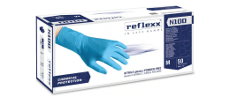 Guanti in nitrile manichetta lunga type A senza polvere Reflexx N100 misura L - Conf. da 50