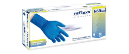 Guanti in nitrile manichetta lunga senza polvere Reflexx N65 Plus misura M - Conf. da 50