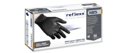 Guanti in nitrile nero full grip  senza polvere Reflexx N85B misura XXL - Conf. da 50