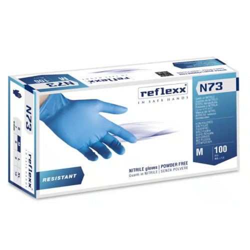 Guanti in nitrile senza polvere Reflexx N73 misura M - Conf. da 100