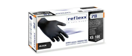Guanti in nitrile nero senza polvere Reflexx R78 misura M - Conf. da 100