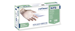 Guanti in nitrile bianco elastico senza polvere Reflexx N75 misura M - Conf. da 100