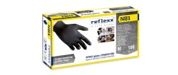 Guanti in nitrile nero senza polvere Reflexx N81 misura L - Conf. da 100