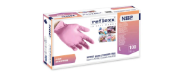 Guanti in nitrile rosa senza polvere Reflexx N82 misura M - Conf. da 100