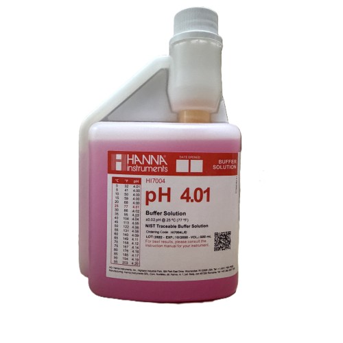 Soluzione standard di calibrazione pH 4.01 confezione da 500 ml.