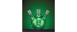 Pallone vetro Borosilicato fondo tondo ml. 50 - cono centrale 14/23 - coni laterali angolati 14/23