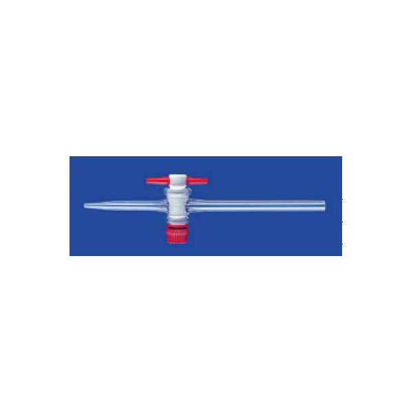 Rubinetto in PTFE a puntina NS 12,5 foro 1,5 / 2 mm.