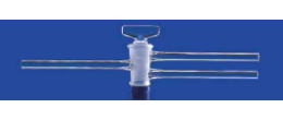 Rubinetto in vetro a due vie parallele NS 14,5 foro 1,6 mm.