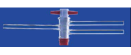Rubinetto in PTFE a due vie parallele NS 14,5 foro 1,6 mm.