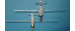 Rubinetto in vetro soffiato per alto vuoto con molla di ritegno NS 14,5 foro 2,5 mm.