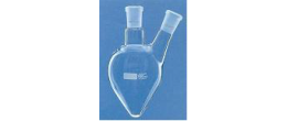 Pallone vetro borosilicato a cuore a 2 colli ml. 50 - 2 coni 14/23
