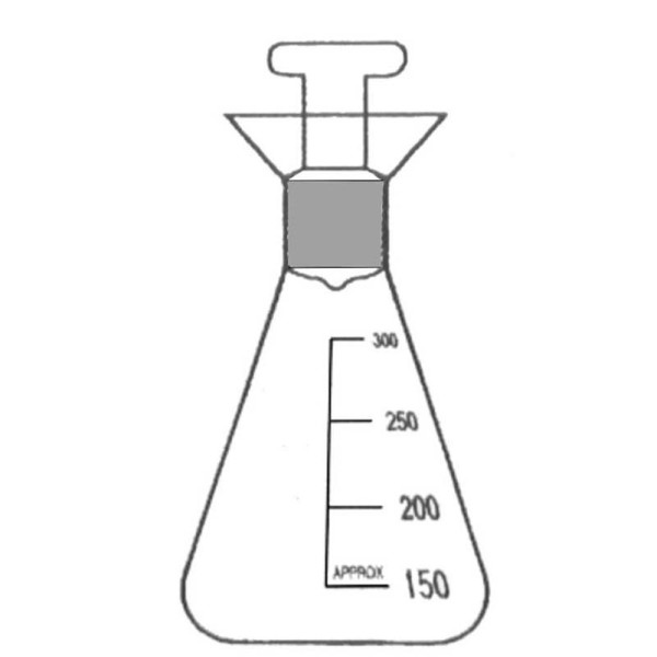 Beuta per iodio ml. 500 cono 29/32 e tappo