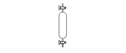 Pipetta per prelievo gas ml. 2000 rubinetti in PTFE