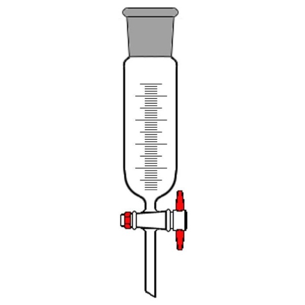 Imbuto separatore cilindrico graduato ml 50 - Rub. PTFE