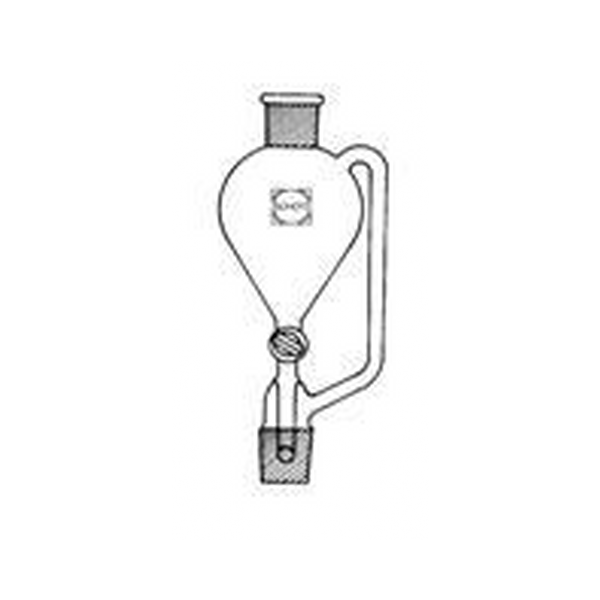 Imbuto separatore forma unificata ml 50 - Rub. vetro - con tubo compensatore di pressione