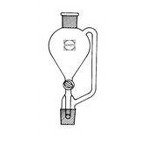 Imbuto separatore forma unificata ml 100 - Rub. PTFE - con tubo compensatore di pressione