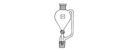 Imbuto separatore forma unificata ml 100 - Rub. PTFE - con tubo compensatore di pressione