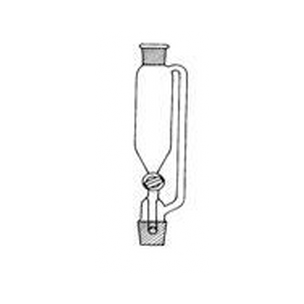 Imbuto separatore cilindrico ml 100 - Rub. vetro - con tubo compensatore di pressione