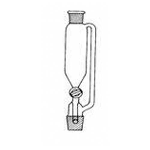 Imbuto separatore cilindrico ml 250 - Rub. vetro - con tubo compensatore di pressione