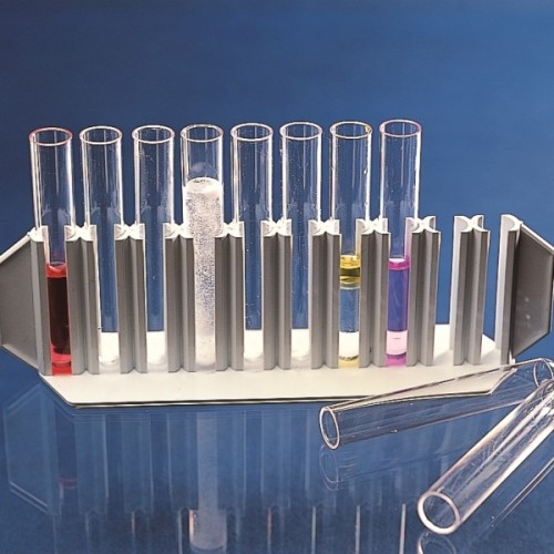 Portaprovette componibile in PP 8 posti per provette da 20 mm.