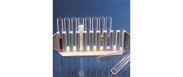 Portaprovette componibile in PP 8 posti per provette da 20 mm.