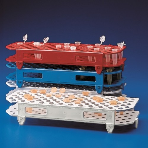 Portaprovette micro in PP  blu 100 posti per microprovette
