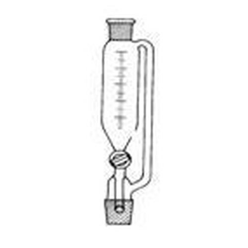 Imbuto separatore cilindrico graduato ml 100 - Rub. PTFE - con tubo compensatore di pressione