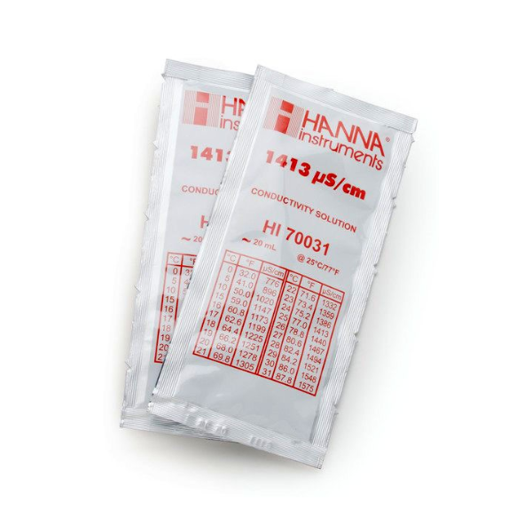 Standard di conducibilità 1413 µS/cm confezione 25 bustine da 20 ml.