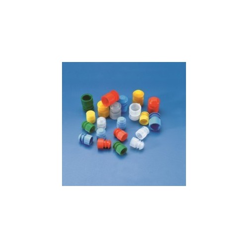 Tappi alettati per provette da 11 - 13 mm. di diametro conf. da 1000 colore rosso
