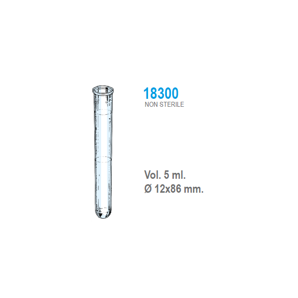 Provetta Sieroplast trasparente graduata 12x86...