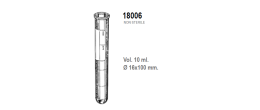 Provetta cilindrica in polipropilene con etichetta graduata 16x100 mm. - 10 ml. - confezione da 2000