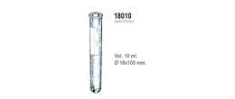 Provetta cilindrica in polistirolo trasparente con etichetta graduata 16x100 mm. - 10 ml. - confezione da 2000