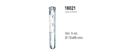 Provetta cilindrica in polistirolo trasparente con etichetta graduata 12x86 mm. - 5 ml. - confezione da 4000