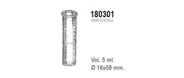 Provetta cilindrica con fondo piatto in polipropilene graduata 16x58 mm. - 5 ml. - confezione da 3500