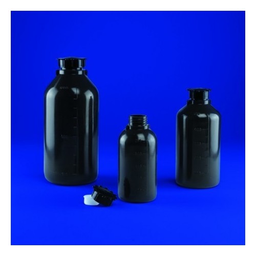 Bottiglia cilindrica a collo stretto scure in PE ml. 500