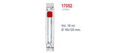 Provetta cilindrica in polistirolo trasparente con tappo a vite 16x120 mm. - 16 ml. - confezione da 500 Sterile singola