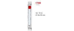 Provetta cilindrica in polistirolo trasparente con tappo a vite 16x150 mm. - 19 ml. - confezione da 500 Sterile singola