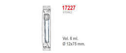 Provetta cilindrica in polistirolo trasparente con tappo a doppia chiusura 12x75 mm. - 6 ml. - confezione da 500 Sterile singola