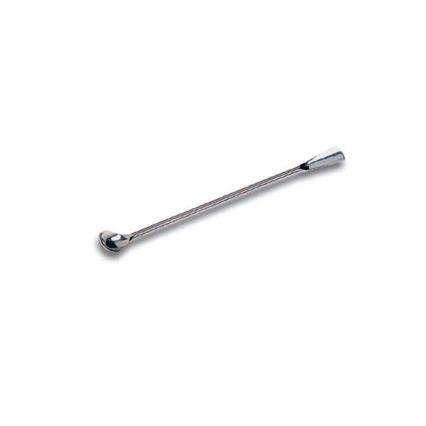 Spatola con cucchiaino inox lunghezza 180 mm. (spatola concava 10 x 25 mm.)