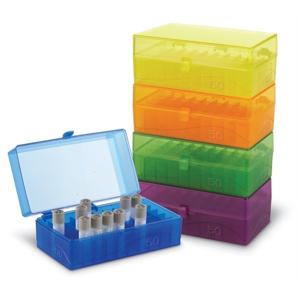 Scatole criogeniche in PP colori assortiti 50 posti per microprovette da 1,5 / 2,0 ml. - Confezione da 5 Scatole criogeniche in PP colori assortiti 50 posti per microprovette da 1,5 / 2,0 ml. - Confezione da 5