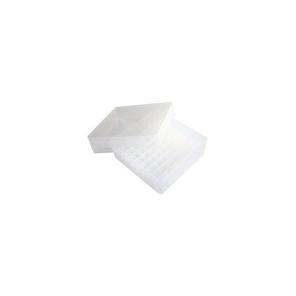 Scatole criogeniche in PP colore bianco 81 posti per microprovette da 1,5 / 2,0 ml. Scatole criogeniche in PP colore bianco 81 posti per microprovette da 1,5 / 2,0 ml.