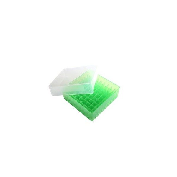 Scatole criogeniche in PP colore verde 81 posti per microprovette da 1,5 / 2,0 ml. Scatole criogeniche in PP colore verde 81 posti per microprovette da 1,5 / 2,0 ml.