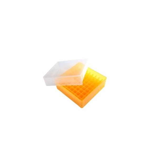 Scatole criogeniche in PP colore arancione 81 posti per microprovette da 1,5 / 2,0 ml. Scatole criogeniche in PP colore arancione 81 posti per microprovette da 1,5 / 2,0 ml.