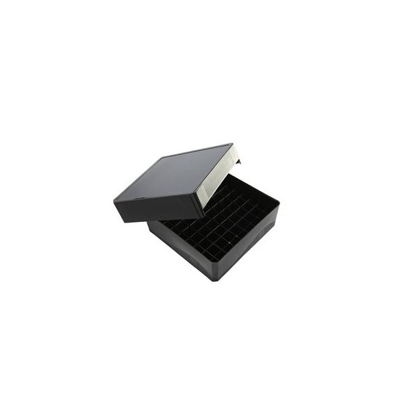 Scatole criogeniche in PP colore nero 81 posti per microprovette da 1,5 / 2,0 ml. Scatole criogeniche in PP colore nero 81 posti per microprovette da 1,5 / 2,0 ml.