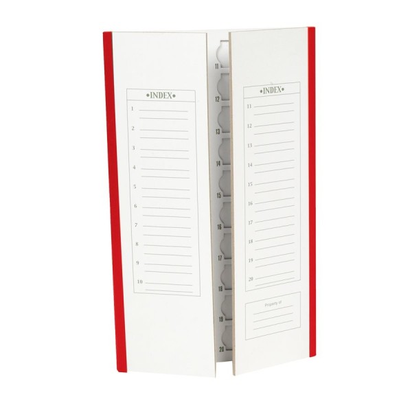 Portavetrini a libro 20 posti rosso - confezione da 72 Portavetrini a libro 20 posti rosso - confezione da 72