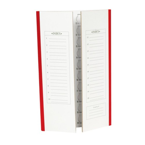 Portavetrini a libro 20 posti rosso - confezione da 72
