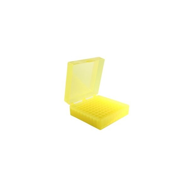 Scatole criogeniche in PP colore giallo 100 posti per microprovette da 1,5 / 2,0 ml. Scatole criogeniche in PP colore giallo 100 posti per microprovette da 1,5 / 2,0 ml.