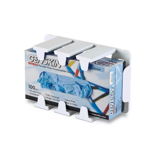 Rack per scatole di guanti in PS bianco - confezione da 3