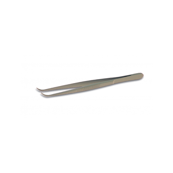 Pinzetta in acciaio inox teflonata punte curve sottili mm. 140